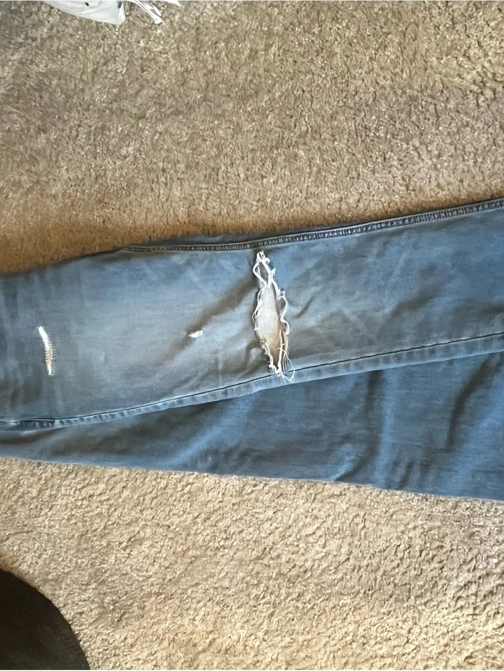 Old Navy Men's Light Blue Slim Straight Distressed Jeans